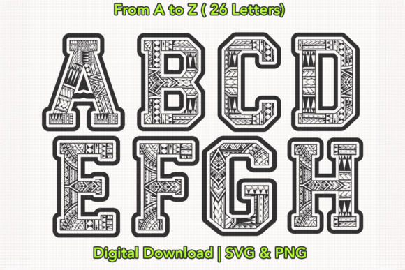 Download Polynesian Tribal Alphabet Clipart - Tribal Collection