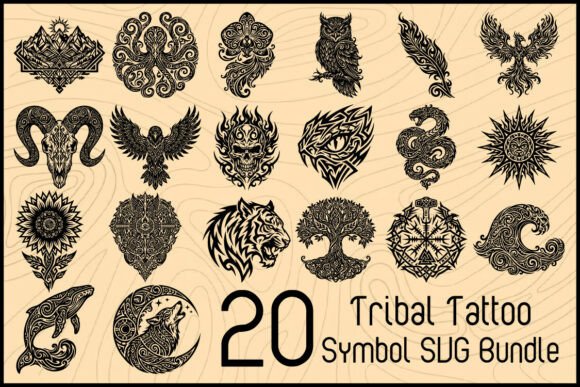 Download Tribal Tattoo Symbol SVG Bundle - Tribal Collection