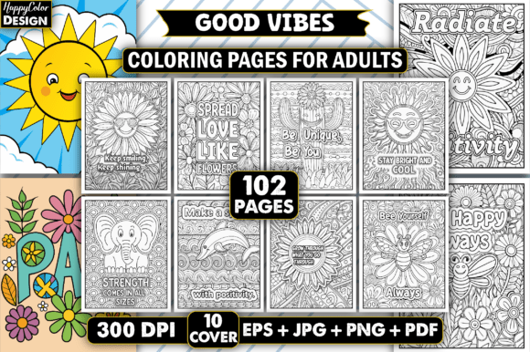 Download Good Vibes Coloring Book for Adults - Premium Bundle