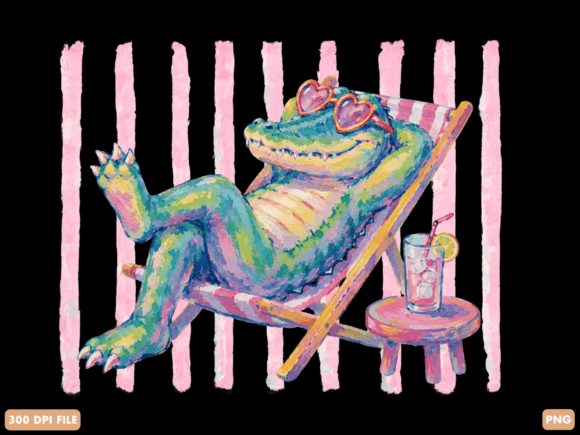 Download Relaxing Beach Crocodile PNG - Relaxing Collection