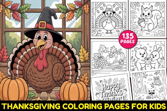 Download Thanksgiving Coloring Pages for Kids - Premium Bundle